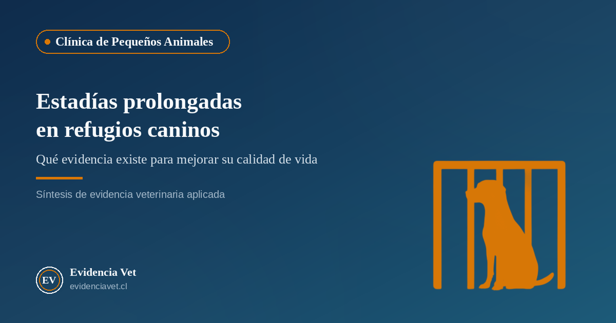 Ilustración editorial sobre bienestar en refugios caninos y estadías prolongadas, categoría Clínica de Pequeños Animales