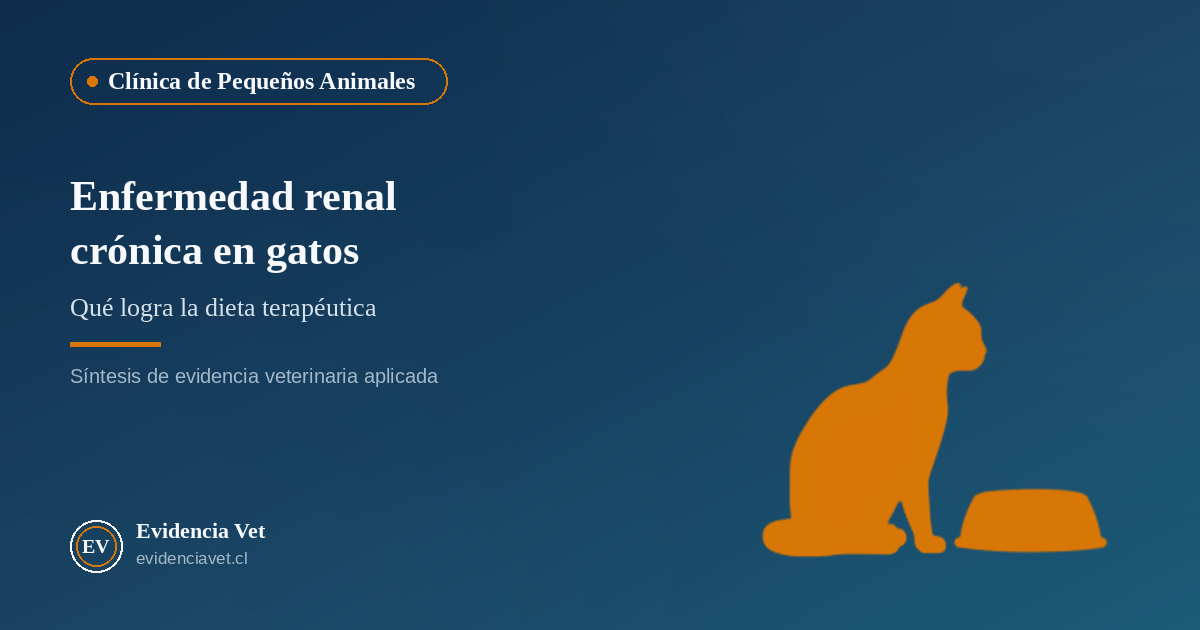 Portada de Evidencia Vet sobre manejo nutricional de la enfermedad renal crónica en gatos
