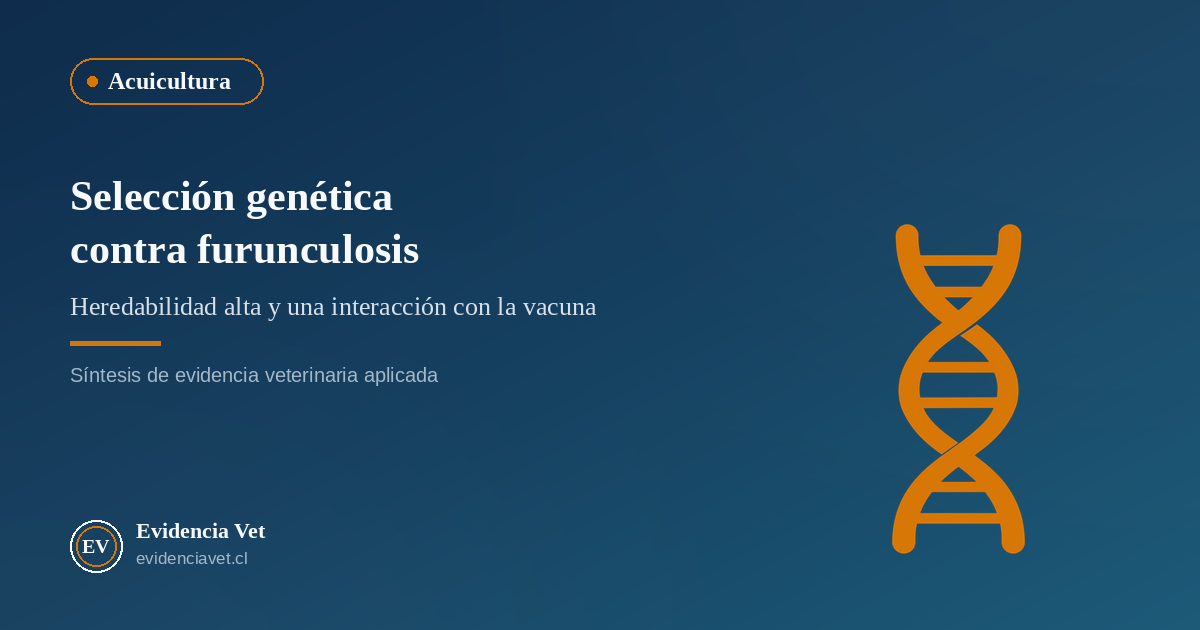 Portada de Evidencia Vet sobre selección genética de resistencia a furunculosis en salmónidos